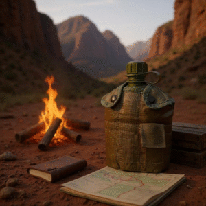 1 L Outdoor Military Canteen Bottle – BPA Free Plastic with Protective Cover 2