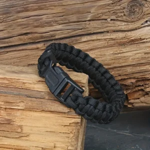 Black Paracord Bracelet, Seven-core Paracord Braided Bracelet, Outdoor Braided Rope, Emergency Survival Bracelet