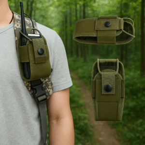 Army Green Tactical Radio Pouch – Heavy‑Duty Nylon MOLLE Holster for Walkie‑Talkies & Two‑Way Radios