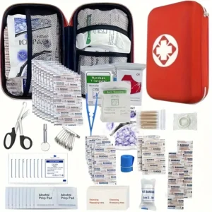 322pcs First Aid Kit with Tourniquet, Scissors, Tweezers, Bandages, Tape, Whistle, Ice Pack - Essential Quick Response Supplies