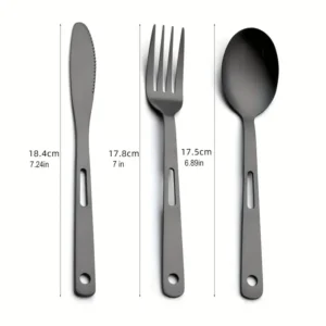 6pcs Black Stainless Steel Cutlery Set 3