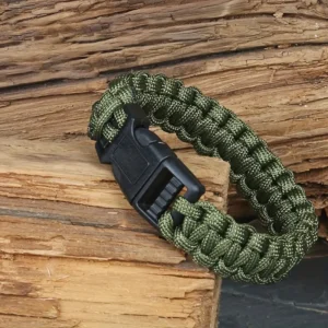 Army Green Paracord Bracelet, Seven-core Paracord Braided Bracelet, Outdoor Braided Rope, Emergency Survival Bracelet