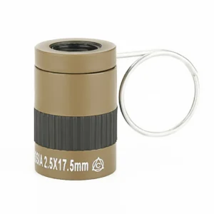 Khaki 2.5×17.5 mm Ultra‑Mini Tactical Finger Monocular – Compact Pocket Telescope with Finger‑Buckle Grip, Multi‑Coated Optics